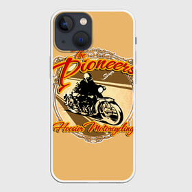 Чехол для iPhone 13 mini с принтом Hoosier Motorcycling в Рязани,  |  | Тематика изображения на принте: motorcycle | байкеры | мотоциклы | пионеры