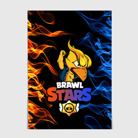 Постер с принтом BRAWL STARS PHOENIX CROW в Рязани, 100% бумага
 | бумага, плотность 150 мг. Матовая, но за счет высокого коэффициента гладкости имеет небольшой блеск и дает на свету блики, но в отличии от глянцевой бумаги не покрыта лаком | brawl | brawl stars | brawlstars | crow | fire | flame | game | leon | loen | phoenix | shark | star | stars | акула | бравл | браво | вода | звезда | звезды | игра | леон | огонь | пламя | стар | старс | феникс