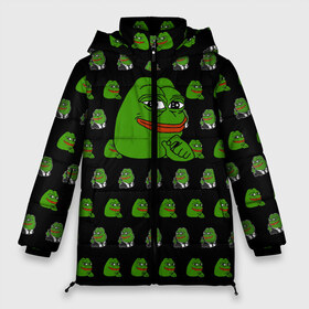 Женская зимняя куртка 3D с принтом Frog Pepe в Рязани, верх — 100% полиэстер; подкладка — 100% полиэстер; утеплитель — 100% полиэстер | длина ниже бедра, силуэт Оверсайз. Есть воротник-стойка, отстегивающийся капюшон и ветрозащитная планка. 

Боковые карманы с листочкой на кнопках и внутренний карман на молнии | meme | жаба | звук | лягушка | майнкрафт | мем | пепа | пепе | скин