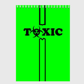 Скетчбук с принтом toxic в Рязани, 100% бумага
 | 48 листов, плотность листов — 100 г/м2, плотность картонной обложки — 250 г/м2. Листы скреплены сверху удобной пружинной спиралью | toxic | противогаз | токсик | токсичный | ядовитый