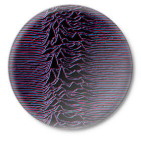 Значок с принтом Joy Division Glitch в Рязани,  металл | круглая форма, металлическая застежка в виде булавки | Тематика изображения на принте: glitch | ian curtis | joy division | rock | unknown pleasures | глюк | иэн кёртис | рок