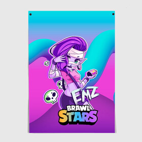 Постер с принтом Emz Brawl stars ЭМЗ в Рязани, 100% бумага
 | бумага, плотность 150 мг. Матовая, но за счет высокого коэффициента гладкости имеет небольшой блеск и дает на свету блики, но в отличии от глянцевой бумаги не покрыта лаком | brawl | brawl stars | brawlstars | brawl_stars | emz | jessie | амз | бравл | бравлстарс | эма | эмз