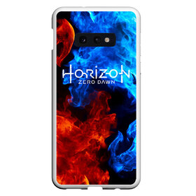 Чехол для Samsung S10E с принтом Horizon Zero Dawn FIRE в Рязани, Силикон | Область печати: задняя сторона чехла, без боковых панелей | Тематика изображения на принте: aloy | antasy girl | art | artwork | digital art | fantasy | horizon | horizon: zero dawn | landscape | tallneck | warrior fantasy | weapon | zero dawn