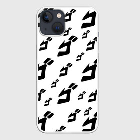 Чехол для iPhone 13 с принтом JOJO PATTERN BW в Рязани,  |  | anime | jojo | jojo’s bizarre adventure | аниме | анимэ | биззаре адвенчер | джо | джо джо | джоджо | джонатан джостар | дзёсукэ хигасиката | дзётаро кудзё | жожо | игги | кира | лого | манга | невероятные приключения