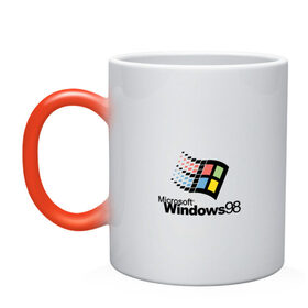 Кружка хамелеон с принтом Windows 98 в Рязани, керамика | меняет цвет при нагревании, емкость 330 мл | microsoft | windows | windows98 | виндовс | майкрософт