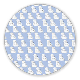 Коврик для мышки круглый с принтом Голубой мегамозг в Рязани, резина и полиэстер | круглая форма, изображение наносится на всю лицевую часть | мем | мемы | мозг | прикол