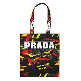 Сумка 3D повседневная с принтом PRADA в Рязани, 100% полиэстер | Плотность: 200 г/м2; Размер: 34×35 см; Высота лямок: 30 см | prada | prada gang | prada style | prada принт | prada футболка | парада стиль | прада | прада принт | прада футболка