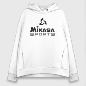 Женское худи Oversize хлопок с принтом MIKASA SPORTS в Рязани, френч-терри — 70% хлопок, 30% полиэстер. Мягкий теплый начес внутри —100% хлопок | боковые карманы, эластичные манжеты и нижняя кромка, капюшон на магнитной кнопке | beach | mikasa | voleybal | volleyball | волебол | волейбол | волейболист | волейболистка | воллейбол | микаса | пляжный