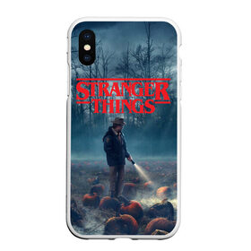 Чехол для iPhone XS Max матовый с принтом Stranger Things в Рязани, Силикон | Область печати: задняя сторона чехла, без боковых панелей | 11 | demogorgon | dustin | eleven | jim hopper | lucas | mike | nancy | netflix | steve | will | билли | дастин | демогоргон | джойс | джонатан | дина | загадочные события | лукас | майк | макс | нетфликс | нэнси | оди | одиннадцать