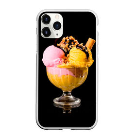 Чехол для iPhone 11 Pro Max матовый с принтом Мороженое в Рязани, Силикон |  | Тематика изображения на принте: мороженое | сладости | стакан | чёрный | шоколад