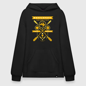 Худи SuperOversize хлопок с принтом Hufflepuff Quidditch Team в Рязани, 70% хлопок, 30% полиэстер, мягкий начес внутри | карман-кенгуру, эластичная резинка на манжетах и по нижней кромке, двухслойный капюшон
 | Тематика изображения на принте: harry potter | hufflepuff | quidditch | vdzabma | гарри поттер | квиддич | пуффендуй | хаффлпафф