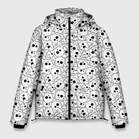 Мужская зимняя куртка 3D с принтом Черепа черно-белые в Рязани, верх — 100% полиэстер; подкладка — 100% полиэстер; утеплитель — 100% полиэстер | длина ниже бедра, свободный силуэт Оверсайз. Есть воротник-стойка, отстегивающийся капюшон и ветрозащитная планка. 

Боковые карманы с листочкой на кнопках и внутренний карман на молнии. | Тематика изображения на принте: boys | death | halloween | pattern | phantom | skull | глаза | готика | готический | зомби | кладбище | кости | мальчикам | монстры | мумия | паттерн | пацанские | привидение | призрак | скелет | страшные | татуировка
