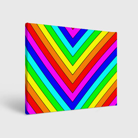 Холст прямоугольный с принтом Rainbow Stripes в Рязани, 100% ПВХ |  | Тематика изображения на принте: geometry | gradient | neon | геометрические | градиент | детям | кислота | кислотный | конус | красочный | линии | неоновые | пирамида | полоска | полосы | радуга | радужный | разноцветные | сочный | треугольники
