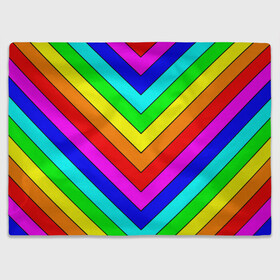 Плед 3D с принтом Rainbow Stripes в Рязани, 100% полиэстер | закругленные углы, все края обработаны. Ткань не мнется и не растягивается | geometry | gradient | neon | геометрические | градиент | детям | кислота | кислотный | конус | красочный | линии | неоновые | пирамида | полоска | полосы | радуга | радужный | разноцветные | сочный | треугольники
