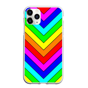 Чехол для iPhone 11 Pro матовый с принтом Rainbow Stripes в Рязани, Силикон |  | Тематика изображения на принте: geometry | gradient | neon | геометрические | градиент | детям | кислота | кислотный | конус | красочный | линии | неоновые | пирамида | полоска | полосы | радуга | радужный | разноцветные | сочный | треугольники