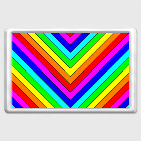 Магнит 45*70 с принтом Rainbow Stripes в Рязани, Пластик | Размер: 78*52 мм; Размер печати: 70*45 | Тематика изображения на принте: geometry | gradient | neon | геометрические | градиент | детям | кислота | кислотный | конус | красочный | линии | неоновые | пирамида | полоска | полосы | радуга | радужный | разноцветные | сочный | треугольники