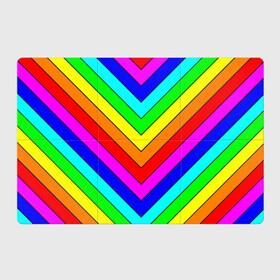Магнитный плакат 3Х2 с принтом Rainbow Stripes в Рязани, Полимерный материал с магнитным слоем | 6 деталей размером 9*9 см | Тематика изображения на принте: geometry | gradient | neon | геометрические | градиент | детям | кислота | кислотный | конус | красочный | линии | неоновые | пирамида | полоска | полосы | радуга | радужный | разноцветные | сочный | треугольники