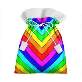 Подарочный 3D мешок с принтом Rainbow Stripes в Рязани, 100% полиэстер | Размер: 29*39 см | Тематика изображения на принте: geometry | gradient | neon | геометрические | градиент | детям | кислота | кислотный | конус | красочный | линии | неоновые | пирамида | полоска | полосы | радуга | радужный | разноцветные | сочный | треугольники
