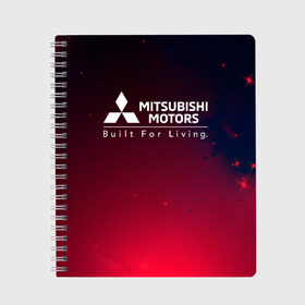 Тетрадь с принтом MITSUBISHI МИТСУБИСИ в Рязани, 100% бумага | 48 листов, плотность листов — 60 г/м2, плотность картонной обложки — 250 г/м2. Листы скреплены сбоку удобной пружинной спиралью. Уголки страниц и обложки скругленные. Цвет линий — светло-серый
 | Тематика изображения на принте: auto | lancer | logo | mitsubishi | mitsubisi | moto | motors | outlander | pajero | sport | авто | аутлендер | лансер | лого | логотип | марка | митсубиси | митсубиши | мото | моторс | паджеро | серия | символ | символы | спорт | ьшеыгишырш