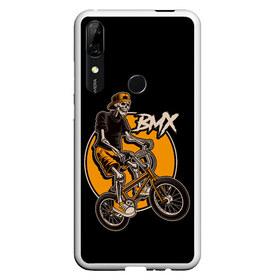 Чехол для Honor P Smart Z с принтом BMX в Рязани, Силикон | Область печати: задняя сторона чехла, без боковых панелей | Тематика изображения на принте: bicycle | bmx | skull | sport | x games | велик | велосипед | велоспорт | скелет | череп | экстремальный спорт