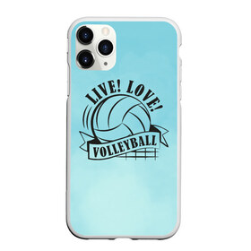 Чехол для iPhone 11 Pro Max матовый с принтом LIVE! LOVE! VOLLEYBALL! в Рязани, Силикон |  | beach | live | love | voleybal | volleyball | волебол | волейбол | волейболист | волейболистка | воллейбол | пляжный | я люблю