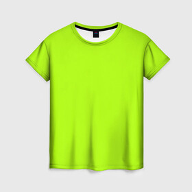 Женская футболка 3D с принтом ACID в Рязани, 100% полиэфир ( синтетическое хлопкоподобное полотно) | прямой крой, круглый вырез горловины, длина до линии бедер | Тематика изображения на принте: acid | зеленая | кислотная | однотонная | салатовая