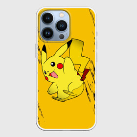 Чехол для iPhone 13 Pro с принтом Happy Pikachu в Рязани,  |  | anime | baby | cartoon | cute | kawaii | pika pika | pokemon | аниме | анимешные | глаза | детям | зайчик | зверек | кавайный | кот | котенок | кролик | малыш | милый | мордочка | мультяшный | няшный | пика пика | пикачу | покемон