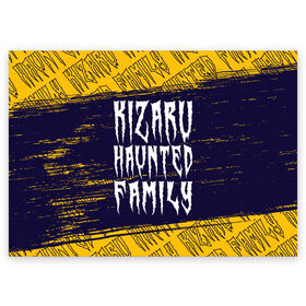 Поздравительная открытка с принтом KIZARU / КИЗАРУ в Рязани, 100% бумага | плотность бумаги 280 г/м2, матовая, на обратной стороне линовка и место для марки
 | Тематика изображения на принте: family | haunted | kizaru | logo | music | rap | rapper | кизару | лого | логотип | логотипы | музыка | рэп | рэпер | рэперы | символ | символы | фэмили | хантед