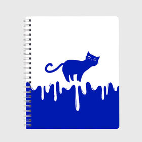 Тетрадь с принтом Milk Cat в Рязани, 100% бумага | 48 листов, плотность листов — 60 г/м2, плотность картонной обложки — 250 г/м2. Листы скреплены сбоку удобной пружинной спиралью. Уголки страниц и обложки скругленные. Цвет линий — светло-серый
 | Тематика изображения на принте: cat | cats | japan | kitty | milk | кавай | кот | котейка | котенок | котик | кошка | кошки | милград | молоко | ня | япония