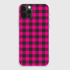 Чехол для iPhone 12 Pro Max с принтом Розовая клетка в Рязани, Силикон |  | cage | cage pattern | checkered ornament | ornament | pattern | pink | print cage | tartan | клетка | клетка узор | клетчатый орнамент | орнамент | принт клетка | розовая | розовая клетка | тартан | узор | шотландка | шотландская клетка