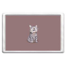 Магнит 45*70 с принтом Котёнок ыыы в Рязани, Пластик | Размер: 78*52 мм; Размер печати: 70*45 | арт | кот | котёнок | кошка | мем | мемный кот | мемный котенок | мэм | мэмный котёнок | рисунок | серый | серый кот | тёмный | фиолетовый