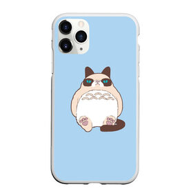 Чехол для iPhone 11 Pro матовый с принтом Тоторный кот в Рязани, Силикон |  | Тематика изображения на принте: grumpy cat | белый | кот тоторо | кот. недовольный кот | крем | мило | милота | мимишка | тоторо