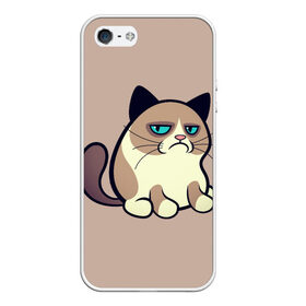 Чехол для iPhone 5/5S матовый с принтом Великий Grumpy Cat в Рязани, Силикон | Область печати: задняя сторона чехла, без боковых панелей | grumpy cat | арт | кот | кот grumpy cat | котёнок | кошка | недовольный кот | рисунок