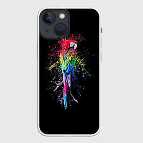 Чехол для iPhone 13 mini с принтом Попугай в Рязани,  |  | bird | colors | eweryday | life | nature | ара | креатив | повседневный стиль | попугай | природа | птица | радуга | разноцветный | темный