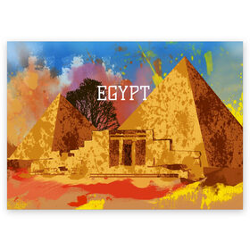 Поздравительная открытка с принтом Египет(Пирамида Хеопса) в Рязани, 100% бумага | плотность бумаги 280 г/м2, матовая, на обратной стороне линовка и место для марки
 | Тематика изображения на принте: egypt | египет | пирамида хеопса | пирамиды | туристические