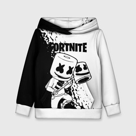 Детская толстовка 3D с принтом FORTNITE MARSHMELLO в Рязани, 100% полиэстер | двухслойный капюшон со шнурком для регулировки, мягкие манжеты на рукавах и по низу толстовки, спереди карман-кенгуру с мягким внутренним слоем | archetype | fortnite | fortnite x | game | ikonik | marshmello | raven | архетип | ворон | игра | иконик | маршмелло | фортнайт