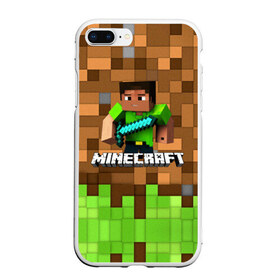 Чехол для iPhone 7Plus/8 Plus матовый с принтом Minecraft logo heroes в Рязани, Силикон | Область печати: задняя сторона чехла, без боковых панелей | blox | creeper | dungeons | game | geometry | pixel | steve | алекс | герои | детям | зелень | игра | квадраты | крипер | куб | логотипы игр | майнкрафт | мальчикам | меч | мобы | персонажи | пиксель | пиксельный | подземелья