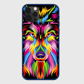 Чехол для iPhone 12 Pro Max с принтом Neon wolf в Рязани, Силикон |  | color | ears | eyes | muzzle | neon | nose | paint | skin | view | wolf | взгляд | волк | глаза | краска | неон | нос | уши | цвет | шерсть