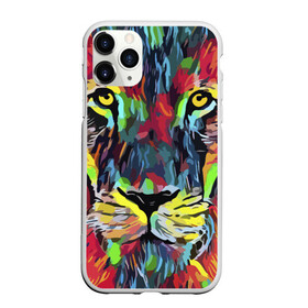 Чехол для iPhone 11 Pro Max матовый с принтом Rainbow lion в Рязани, Силикон |  | color | ears | eyes | jaw | lion | mane | muzzle | nose | paint | view | взгляд | глаза | грива | краска | лев | нос | пасть | цвет