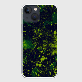 Чехол для iPhone 13 mini с принтом Camouflage в Рязани,  |  | camouflage | paint | paints | брызги | брызги краски | брызги красок | жёлто зеленый | зеленая | зелено жёлтый | зеленый | зеленый камуфляж | камуфляж | краска | краски | милитари | пятна краски | разводы