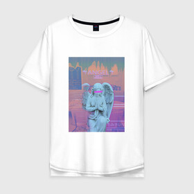 Мужская футболка хлопок Oversize с принтом Vaporwave art 87 в Рязани, 100% хлопок | свободный крой, круглый ворот, “спинка” длиннее передней части | aesthetic | electronica | music | киберпанк | лаунж | музыка | поп | скульптура