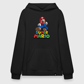 Худи SuperOversize хлопок с принтом Super Mario в Рязани, 70% хлопок, 30% полиэстер, мягкий начес внутри | карман-кенгуру, эластичная резинка на манжетах и по нижней кромке, двухслойный капюшон
 | game | mario kart live home circuit | super mario | super mario 3d world | super mario 64 | super mario galaxy | super mario sunshine | гумба | игра super mario | игра марио | йоши | купалинги | лакиту | луиджи | марио | надпись | нинтендо | 