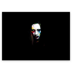 Поздравительная открытка с принтом Marilyn Manson в Рязани, 100% бумага | плотность бумаги 280 г/м2, матовая, на обратной стороне линовка и место для марки
 | manson | marilyn | marilyn manson | мэнсон | мэрилин | мэрилин мэнсон