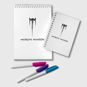 Блокнот с принтом Marilyn Manson в Рязани, 100% бумага | 48 листов, плотность листов — 60 г/м2, плотность картонной обложки — 250 г/м2. Листы скреплены удобной пружинной спиралью. Цвет линий — светло-серый
 | manson | marilyn | marilyn manson | мэнсон | мэрилин | мэрилин мэнсон