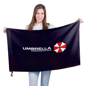 Флаг 3D с принтом UMBRELLA CORP / АМБРЕЛЛА в Рязани, 100% полиэстер | плотность ткани — 95 г/м2, размер — 67 х 109 см. Принт наносится с одной стороны | corp | corporation | evil | game | games | logo | resident | umbrella | амбрелла | зла | зонт | зонтик | игра | игры | корп | корпорация | лого | логотип | обитель | резидент | символ | эвил