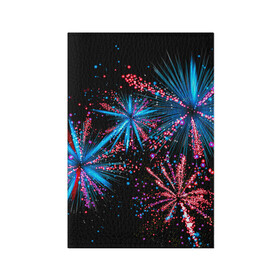 Обложка для паспорта матовая кожа с принтом Праздничный фейерверк в Рязани, натуральная матовая кожа | размер 19,3 х 13,7 см; прозрачные пластиковые крепления | Тематика изображения на принте: happy | new year | блестящие | взрыв | день рождения | звезды | искры | лучи | неоновые | новогодние | новый год | ночные | ночь | огни | подарок | праздник | радость | рождество | салют | свадьба | свет