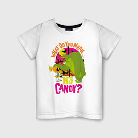 Детская футболка хлопок с принтом What Do You Mean... No Candy? в Рязани, 100% хлопок | круглый вырез горловины, полуприлегающий силуэт, длина до линии бедер | bugs bunny | looney tunes | marvin the martian | vdzabma | багз банни | луни тюнз | марсианин марвин