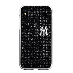 Чехол для iPhone XS Max матовый с принтом New York Yankees в Рязани, Силикон | Область печати: задняя сторона чехла, без боковых панелей | Тематика изображения на принте: baseball | fashion | game | glitch | new york | sport | бейсбол | игра | мода | нью йорк | спорт