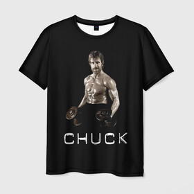 Мужская футболка 3D с принтом Чак Норис в Рязани, 100% полиэфир | прямой крой, круглый вырез горловины, длина до линии бедер | chuck | актер | боевые искусства | карате | качалка | качек | силач | спорт | техасский рейнджер | чак норис