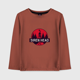 Детский лонгслив хлопок с принтом Siren Head в Рязани, 100% хлопок | круглый вырез горловины, полуприлегающий силуэт, длина до линии бедер | Тематика изображения на принте: siren head | игра | лес | монстр | персонаж | сирена | сиреноголовый | чудовище